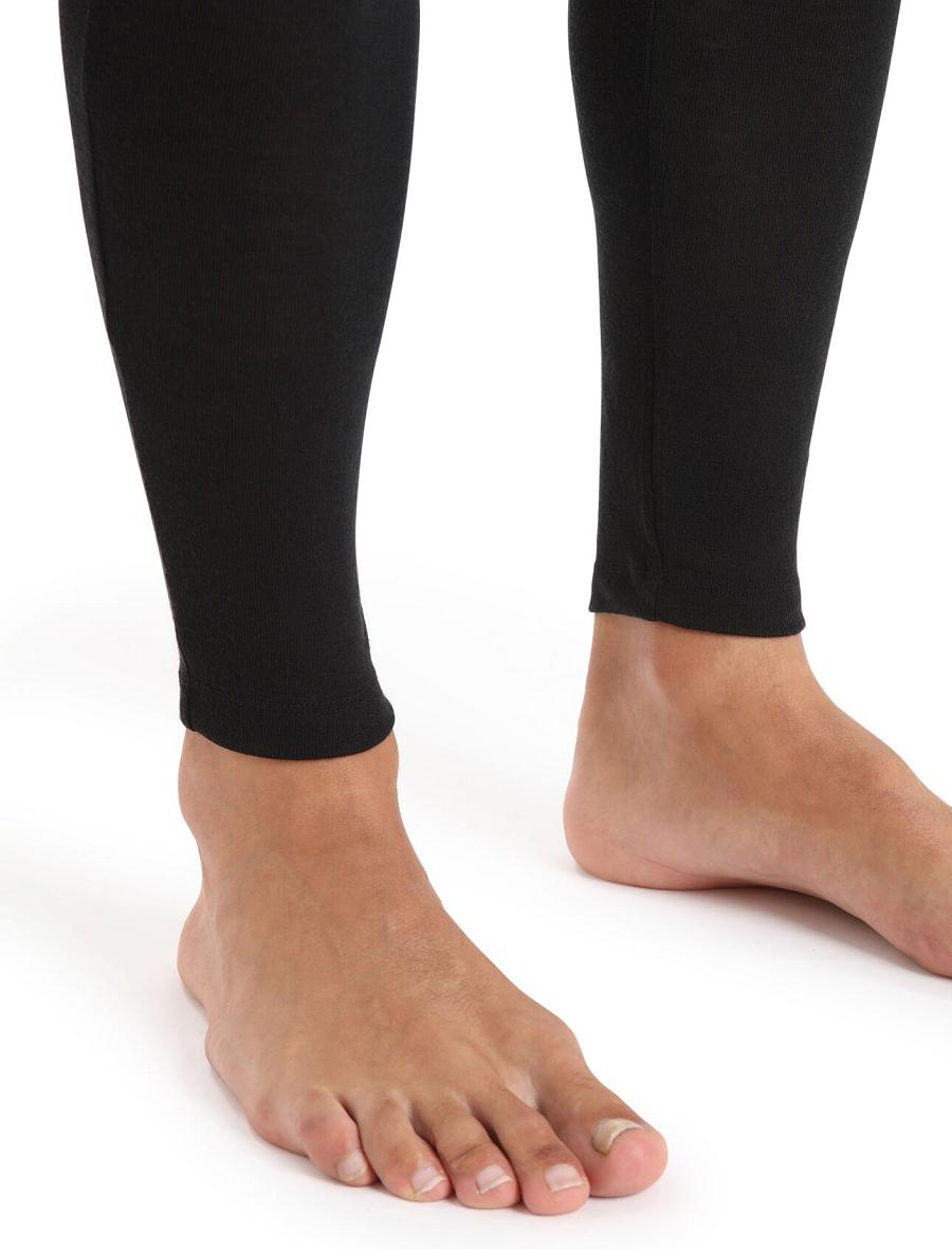 Black Icebreaker Merino 175 Everyday Thermal Leggings With Fly Men's Base Layers | AU 1400ZUTG